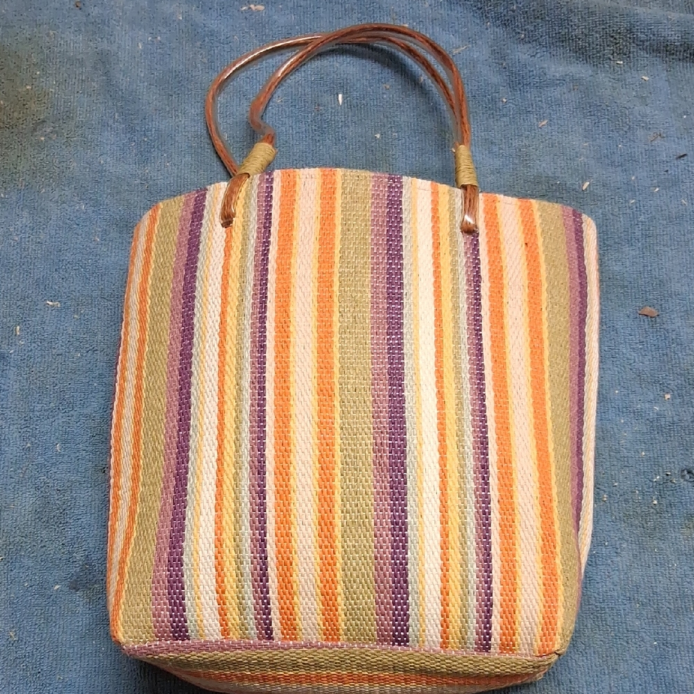 Striped Multicolor Tote Bag